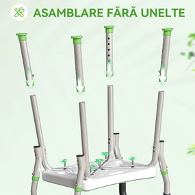 HOMCOM Scaun de duș din aluminiu, reglabil pe înălțime, cu cotiere și picioare antiderapante, verde | Aosom Romania