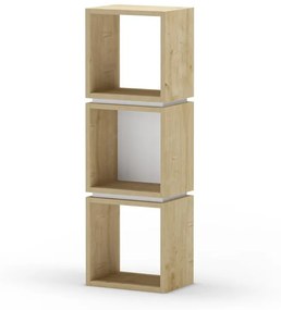 Bibliotecă albă/în culoare naturală cu aspect de lemn de stejar 32x99,5 cm Lofty – Marckeric