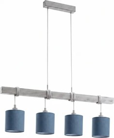 Brilagi - Lustra LED pe cablu NUBILA 4xE27/60W/230V gri/albastru închis