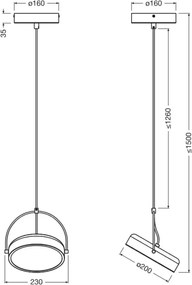 Osram - Lampă suspendată LED pe cablu DECOR PUCK LED/12W/230V CRI 90 neagră