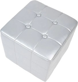 Fotoliu club Chesterfield cu taburet, argintiu