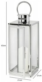 Lanternă decorativă 63 cm, crom lucios