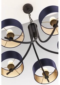 Jupiter 2101 - Lustră cu lanț ARTHUR 5xE27/15W/230V albastru/negru