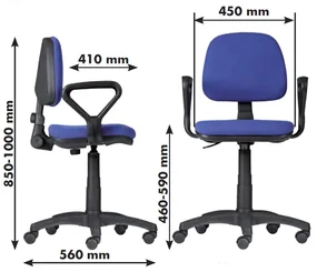 Scaun de lucru Milano cu cotiere, negru