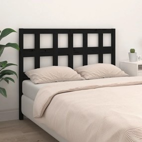 Tablie de pat, negru, 145,5x4x100 cm, lemn masiv de pin 1, Negru, 145.5 x 4 x 100 cm