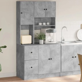 3276535 vidaXL Dulap de bucătărie, gri beton, 95x50x180 cm, lemn prelucrat