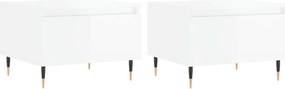vidaXL Mese de cafea 2 buc. alb extralucios 50x46x35 cm lemn compozit
