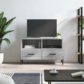 Comoda TV, gri sonoma, 80x36x50 cm, lemn prelucrat