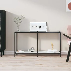 331696 vidaXL Masă consolă, alb, 140x35x75,5 cm, sticlă securizată