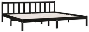 Cadru de pat UK Super King, negru, 180x200 cm lemn masiv de pin Negru, 180 x 200 cm
