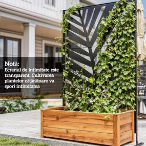 Outsunny Panou de Intimitate pentru Exterior din Metal, 122 x 198 cm, Separator Decorativ cu Suport și Șuruburi de Expansiune, Panou Autoportant pentru Grădină, Terasă, Piscină, Frunză de Bananier | Aosom Romania