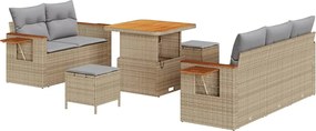 vidaXL Set de canapele pentru grădină 8 pcs Beige și gri deschis