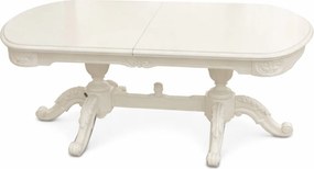Masă lemn masiv alb de dining Briston Extensibilă