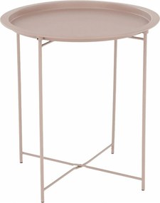Masuta auxiliara cu tava detasabila RENDER, roz nude, metal, 47x47x50