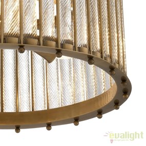 Lustra design LUX cu sticla modelata manual Tiziano, alama antic 111132 HZ