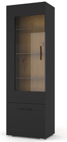 Vitrină Anikka O (Stejar artisan + negru mat). 1124851