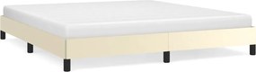vidaXL Cadru de pat, crem, 160x200 cm, piele ecologică