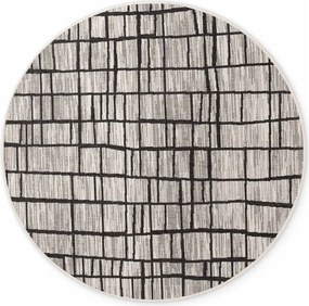 Covor pentru exterior și interior negru/crem rotund ø 160 cm Haringey Crouch – Ted Baker