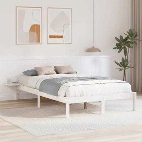 vidaXL Cadru de pat cu mese laterale Alb 120 x 190 cm Alb