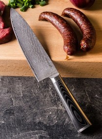 Set de cuțite G21 Damascus Premium în bloc de bambus, 3 bucăți + piatră de ascuțit