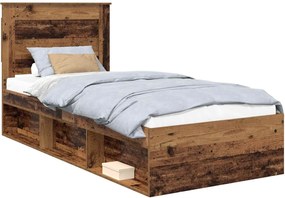 vidaXL Cadru de pat Lemn vechi 90 x 200 cm Lemn de pin masiv