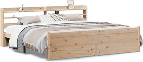 vidaXL Cadru pat cu tăblie 200x200 cm, lemn masiv de pin