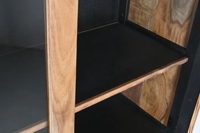 Vitrina, natur, din lemn de tec si acacia, Everly