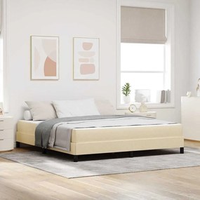 vidaXL Pat cu arcuri Altele Crem 180 x 200 cm țesătură
