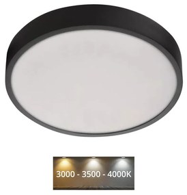 Plafonieră LED/28,5W/230V 3000/3500/4000K d. 30 cm negru