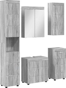 vidaXL Set de mobilier pentru baie TULUM Gri Sonoma Lemn compozit