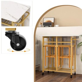 Set masă extensibilă cu suport pentru sticle, 3 piese