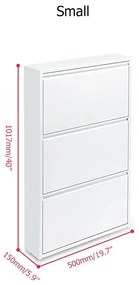 Dulap pentru încălțăminte îngust - culoare: alb, art nouveau conține 9 perechi de DEPRIMO 12079 by Deprimo