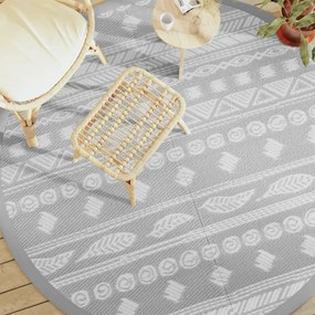 vidaXL Covor de exterior, ARAKIL gri, Ø200 cm, PP