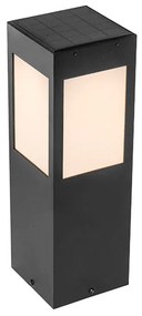 Lampă de podea pentru exterior neagră 40 cm cu lumină reglabilă și senzor solar - Charlotte