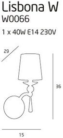 Aplica de perete Lisbona W0066 MX