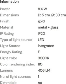 Aplica de perete LED moderna Leonardo aurie