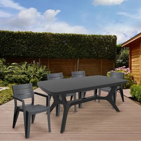 Set mobilier de grădină Juliemore 4+1, grafit