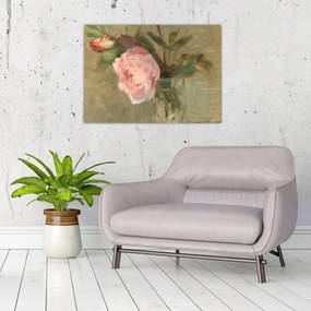 Tablou pe sticlă - Berthe Morisot, Peonies, reproducere (70x50 cm)