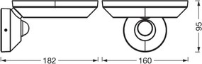 Osram - Lampă de perete LED pentru exterior cu senzor ENDURA STYLE LED/12W/230V IP65