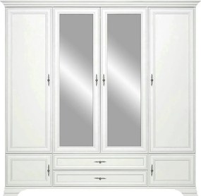 Dulap dressing alb IDENTO, PAL, cu 6 usi si 2 sertare, 227x61x225 cm