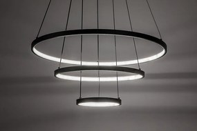 Lustra LED cu telecomanda cu 3 inele metal negru Beliza