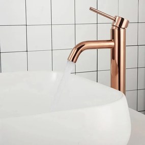 Baterie pentru lavoar Rea Lungo Rose Gold High