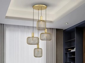 Lustra suspendata design decorativ modern Osiris 4 auriu