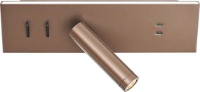 Set de 2 Aplice Moderne Bronz Închis Reglabile cu USB-C incl. LED - Modric