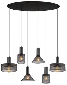 Lustra 6L design industrial JEDD negru