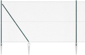 vidaXL Stâlp de gard. Verde 10 x 1,5 m (plasă de 40 x 40 mm)