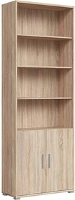 Biblioteca OFFICE, stejar sonoma, PAL laminat, cu 2 usi, 79x35x221 cm