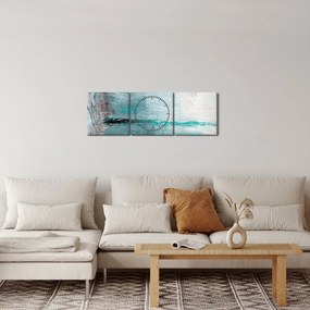 Tablou - pictură abstractă în ulei (cu ceas) (90x30 cm)