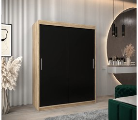 Dulap de haine 150 cm Toki (stejar sonoma + negru mat). 1064829