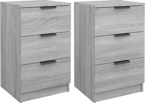 vidaXL Noptiere, 2 buc., sonoma gri, 40x36x65 cm